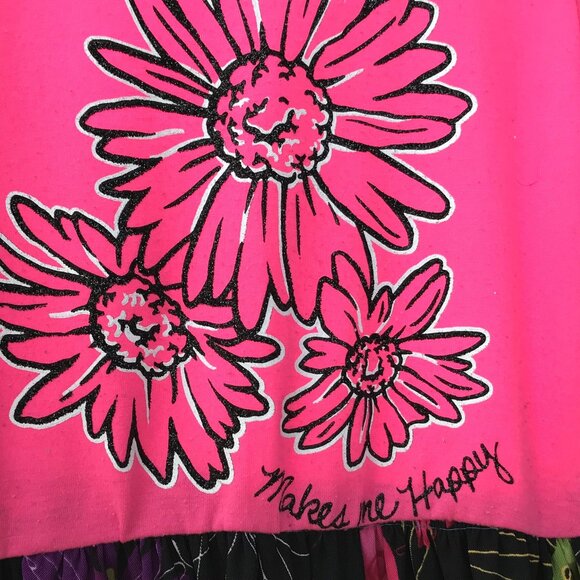 Upcycled Girl's Summer Dress: Handmade Princess Floral Clothing, Size 6/7 - Picture 4 of 11